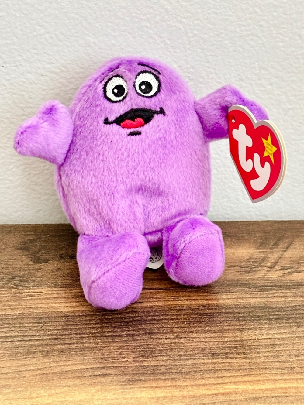TY McDonald's Grimace Teenie Beanie Baby Plush Toy 30 Years Happy Meal 2009 NEW